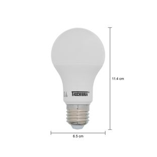 Imagem com medidas do produto LÂMPADA LED SMART COLORS A60 RGB 9W E27 127 220V TASCHIBRA