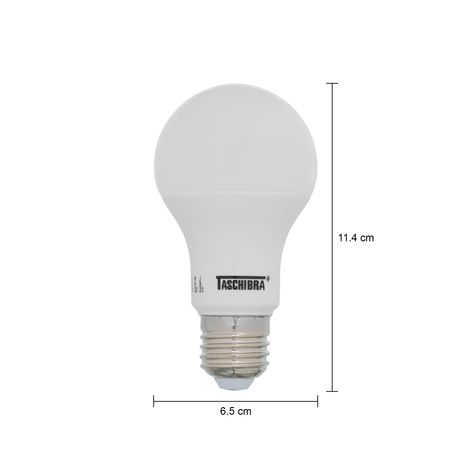 Imagem com medidas do produto LÂMPADA LED SMART COLORS A60 RGB 9W E27 127 220V TASCHIBRA