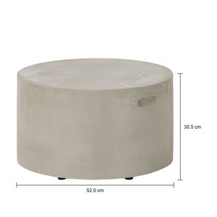 Imagem com medidas do produto MESA DE CENTRO REDONDA 52 CM BETON RESIN