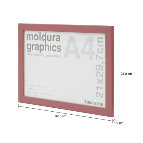 Imagem com medidas do produto KIT MOLDURA A4 21 CM X 29 CM GRAPHICS