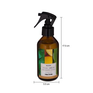 Imagem com medidas do produto HOME SPRAY HORTELÃ, CAPIM SANTO E LIMÃO SICILIANO 200 ML BROMÉLIA