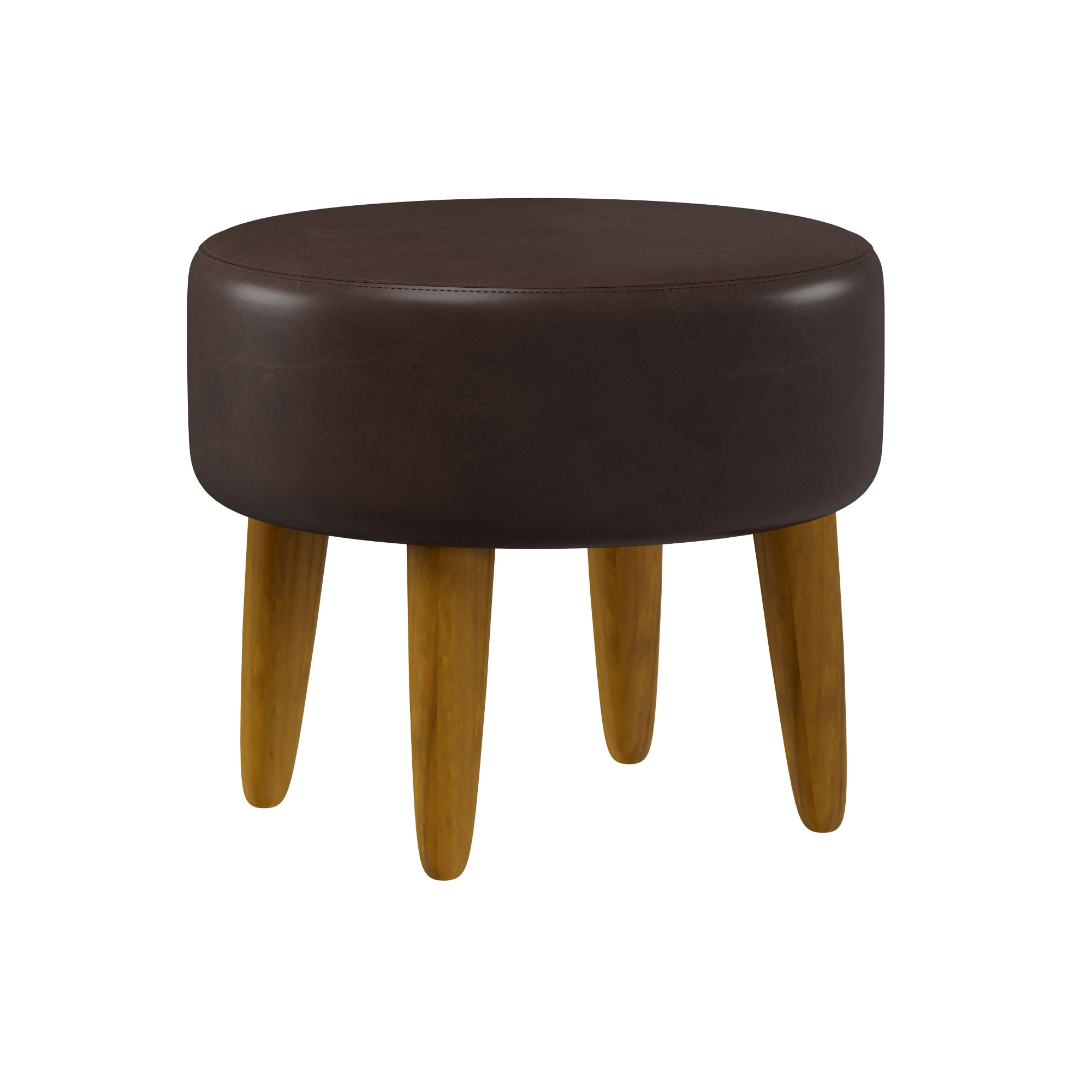 PUFF WESTERN COURO PRETO | Tok&Stok