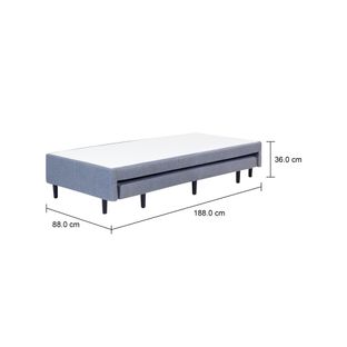 Imagem com medidas do produto PRIZE BASE PARA CAMA BOX SOLTEIRO 88 CM COM CAMA INFERIOR