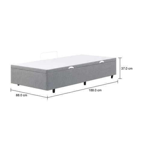 Imagem com medidas do produto PRIZE BASE PARA CAMA BOX SOLTEIRO 88 CM COM BAÚ