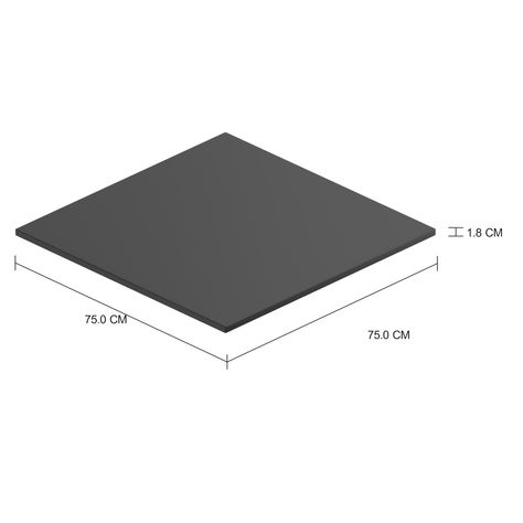 Imagem com medidas do produto TAMPO DE MESA MADEIRA 75 CM X 75 CM METRIC