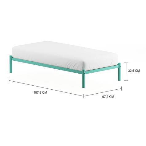 Imagem com medidas do produto CAMA DE SOLTEIRO 88 CM FLAT