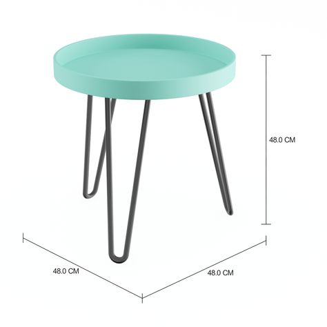 Imagem com medidas do produto EVERYDAY MESA LATERAL REDONDA 46 CM