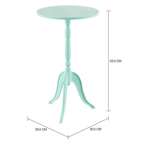 Imagem com medidas do produto TRIKY MESA LATERAL REDONDA 30 CM