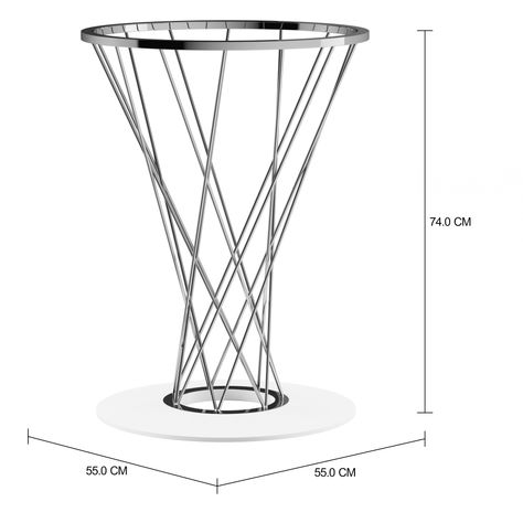 Imagem com medidas do produto ISAMU N. BASE MESA CENTRAL