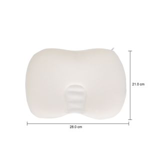Imagem com medidas do produto TRAVESSEIRO ANATÔMICO PARA BEBÊ 28 CM X 21 CM FLUTUE
