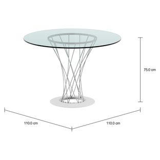 Imagem com medidas do produto ISAMU N. MESA REDONDA 1,10 M