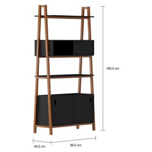 Imagem com medidas do produto ARQUITET ESTANTE 3 PORTAS DE CORRER 96 CM X 1,95 M