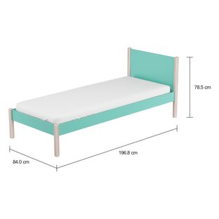 Imagem com medidas do produto CAMA DE SOLTEIRO 78 CM PIN PLAY