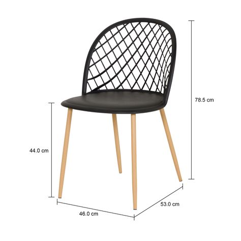 Imagem com medidas do produto NISTEN KIT C/4 CADEIRAS