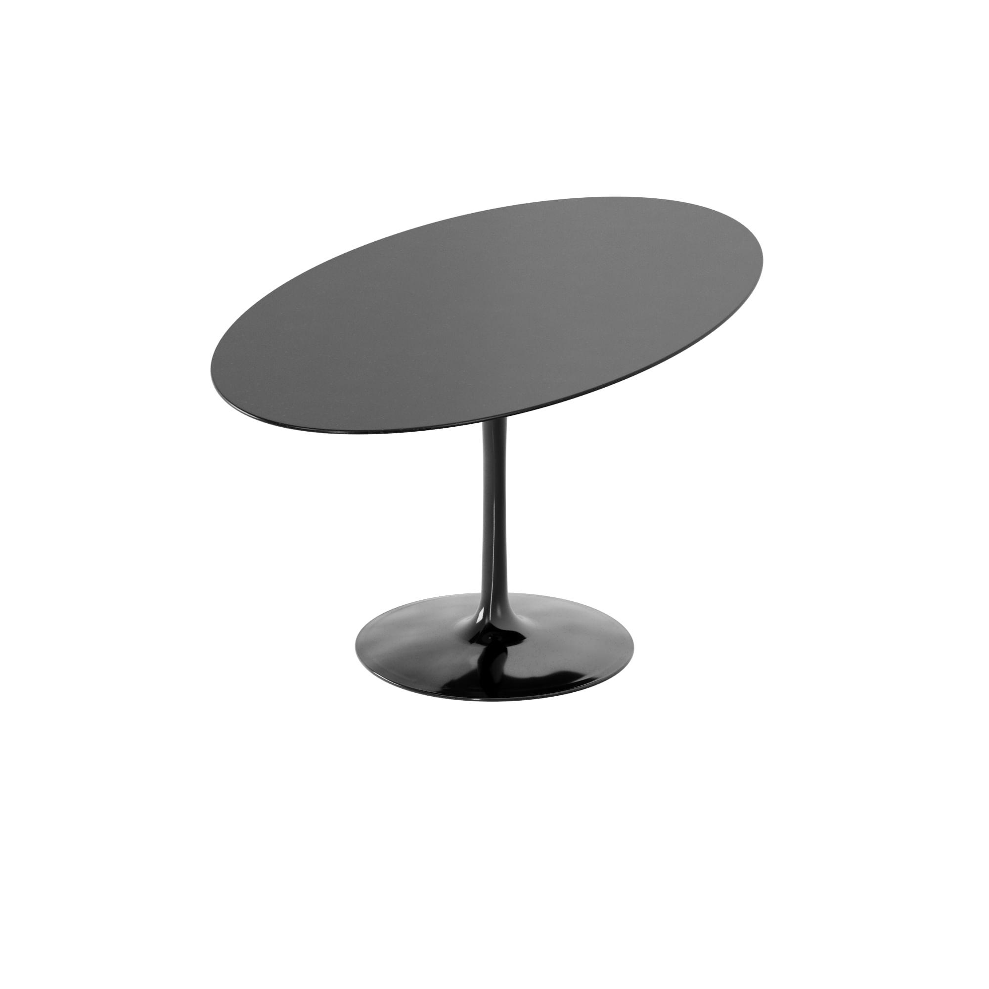 TULIPE MESA OVAL 1,60 M X 90 CM PEDRA PRETO BRILHANTE/PRETO SÃO