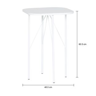 Imagem com medidas do produto POLIG QUAD MESA LATERAL ALTA 40 CM X 40 CM