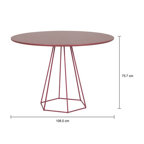 Imagem com medidas do produto HEXAG MESA REDONDA 1,08 M
