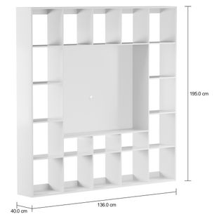 Imagem com medidas do produto ESTANTE PARA TV DE ATÉ 46 POLEGADAS 2,12 M X 2,12 M CÉLULA