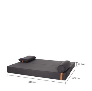 Imagem com medidas do produto SOFÁ-CAMA 2 LUGARES STRAP