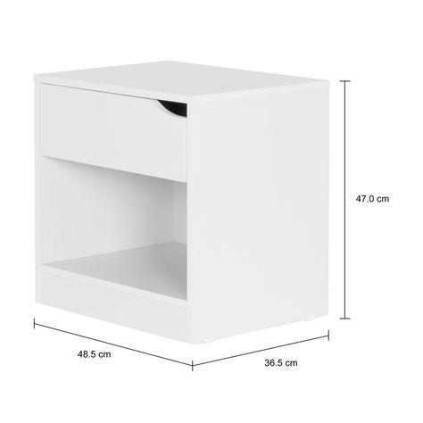 Imagem com medidas do produto MESA DE CABECEIRA 1 GAVETA WINK