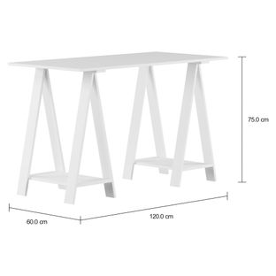 Imagem com medidas do produto COMPAC ESCRIVANINHA 1,20 M X 60 CM