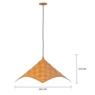 Imagem com medidas do produto LUMINÁRIA DE TETO TRANÇA TRIANGULAR