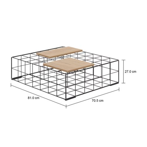 Imagem com medidas do produto BLOCO PUFF/MESA DE CENTRO C/ TAMPOS