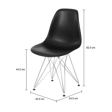 Imagem com medidas do produto EAMES TOWER KIT C/2 CADEIRAS