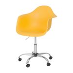 CROMADO/BANANA - EASY CADEIRA HOME OFFICE C/BRAÇOS