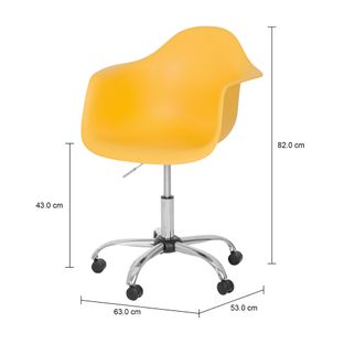 Imagem com medidas do produto EAMES CADEIRA HOME OFFICE C/BRAÇOS