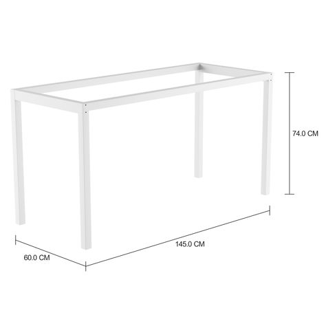 Imagem com medidas do produto BASE DE MESA 1,45 M X 60 CM METRIC