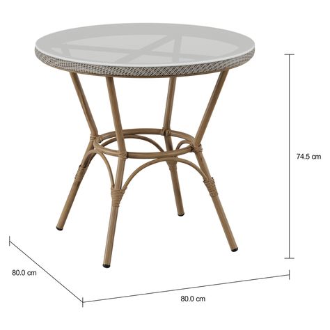Imagem com medidas do produto MESA REDONDA 80 CM BISTRÔ