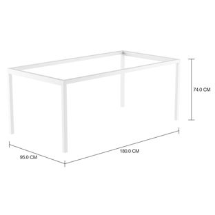 Imagem com medidas do produto BASE DE MESA 1,80 M X 95 CM METRIC