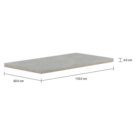 Imagem com medidas do produto TAMPO DE MESA DE CENTRO 1,10 M X 60 CM LINNEA BETON