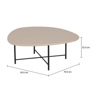 Imagem com medidas do produto ORGANIQUÊ MESA DE CENTRO 83 CM X 79 CM