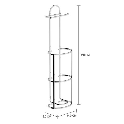 Imagem com medidas do produto PORTA-PAPEL HIGIÊNICO PISO APOLO