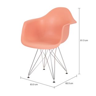 Imagem com medidas do produto EAMES TOWER CADEIRA COM BRAÇOS