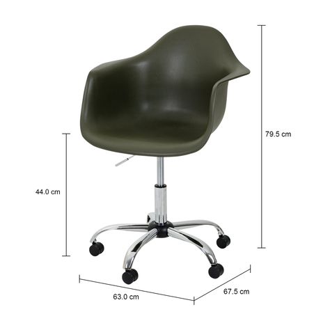 Imagem com medidas do produto EAMES CADEIRA HOME OFFICE COM BRAÇOS