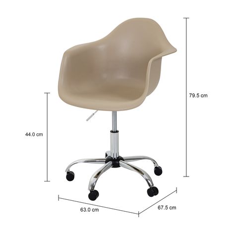 Imagem com medidas do produto EAMES CADEIRA HOME OFFICE COM BRAÇOS