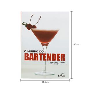 Imagem com medidas do produto LIVRO O MUNDO DO BARTENDER