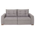 Poli cinza - SOFÁ RETRÁTIL E RECLINÁVEL 3 LUGARES DOHA STITCH