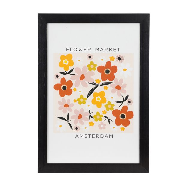MARKET-AMSTERDAM-QUADRO-23-CM-X-33-CM-PRETO-MULTICOR-FLOWER-MARKET_ST0