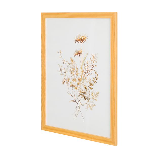 QUADRO 32 CM X 42 CM BROWN FLOWERS III MULTICOR/AMÊNDOA | Tok&Stok