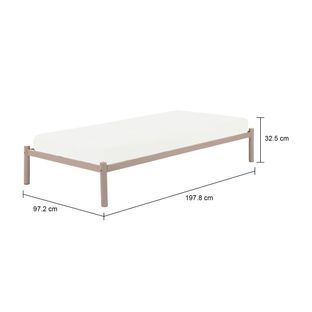 Imagem com medidas do produto CAMA DE SOLTEIRO 88 CM FLAT