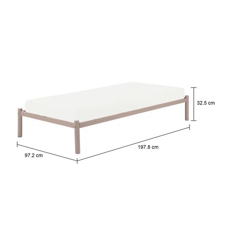 Imagem com medidas do produto CAMA DE SOLTEIRO 88 CM FLAT