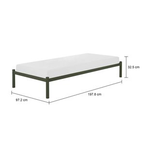 Imagem com medidas do produto CAMA DE SOLTEIRO 88 CM FLAT