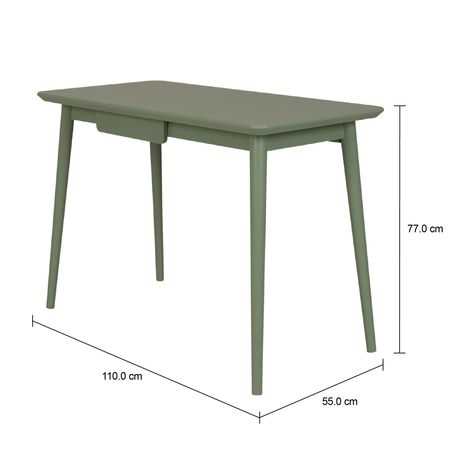 Imagem com medidas do produto MESA 1 GAVETA 1,10 M X 55 CM SKAND