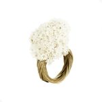 ARGOLA PARA GUARDANAPO COM 2 GALHEIROS SEMPRE VIVA