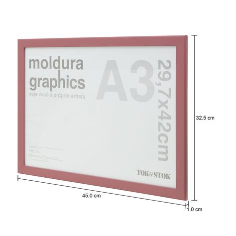 Imagem com medidas do produto KIT MOLDURA A3 29 CM X 42 CM GRAPHICS