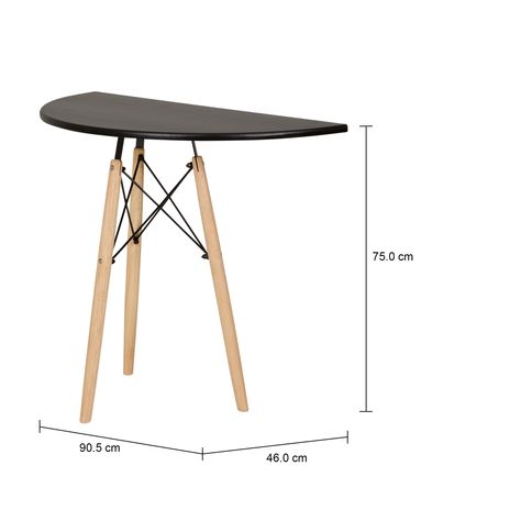 Imagem com medidas do produto MESA MEIA LUA 90 CM X 46 CM EASY WOOD